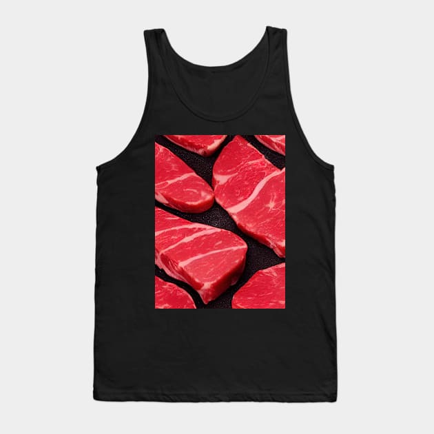 Fresh Steaks, seamless pattern. Tank Top by Alekxemko